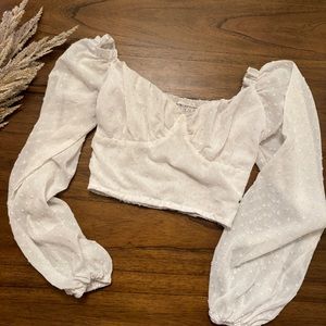 White long sleeve top